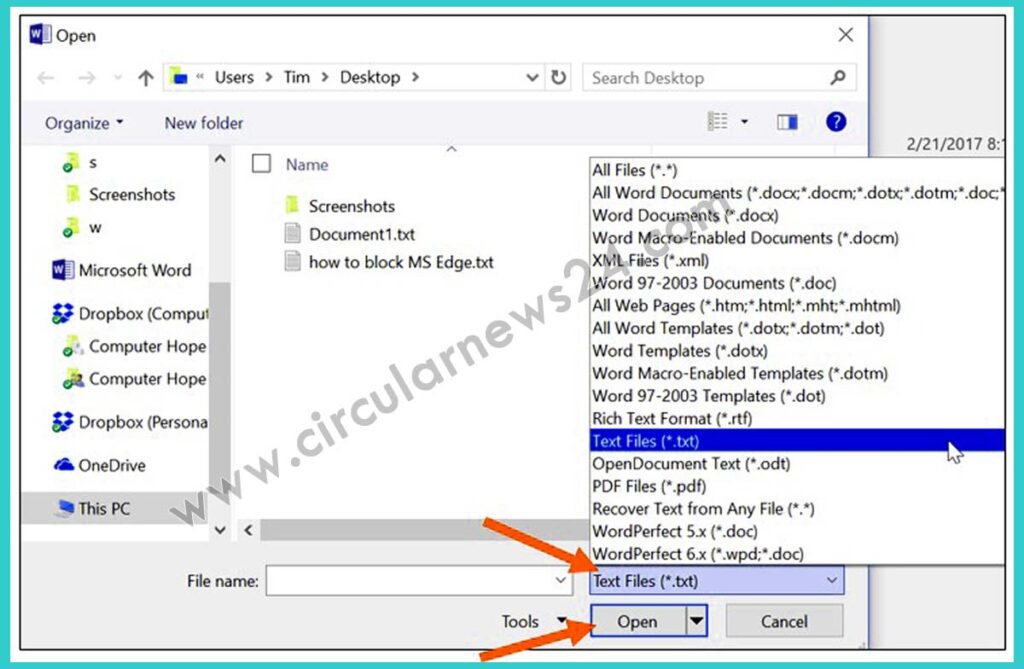 How to Open MS Word in Windows 10