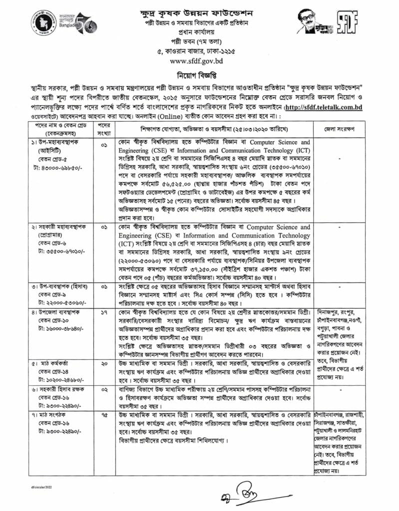 RDCD Job Circular 2023 - পল্লী উন্নয়ন ও সমবায় বিভাগ নিয়োগ...