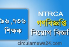৯৬,৭৩৬ টি শূন্যপদে শিক্ষক নিয়োগ - NTRCA Job Circular 2024